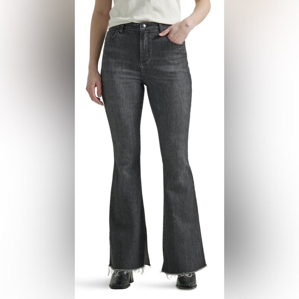 Lee® Women's Heritage High Rise Flare Jean with Raw Hem - Picture 1 of 7